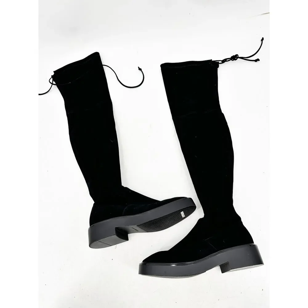 Stuart Weitzman Black Mara Suede Over-The-Knee‎ Boot 36.5 NEW